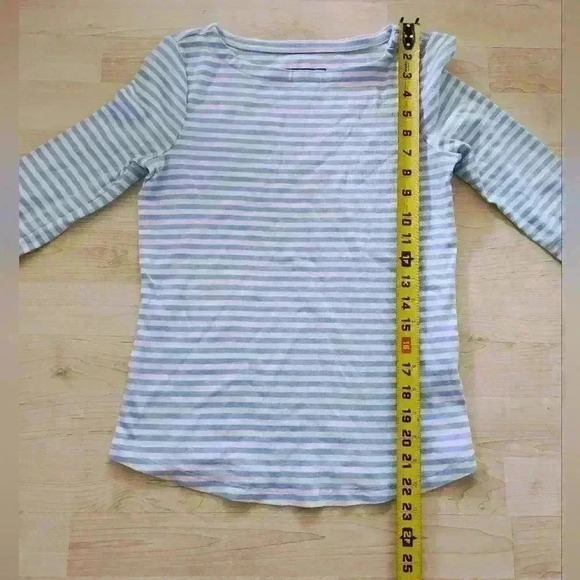 Charter club light blue striped top size xs - Picture 4 of 7